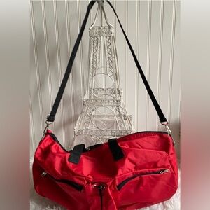 RED duffle weekender bag